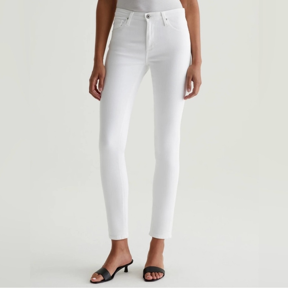 AG Adriano Goldschmied Women's White The Stilt Cigarette Leg Skinny Jeans